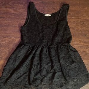 Black Lace High Low Blouse